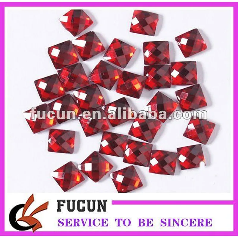 Square acrylic rhinestone with various color