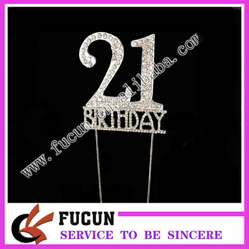 customized silver monogram birthday anniversary crystal cake toppers