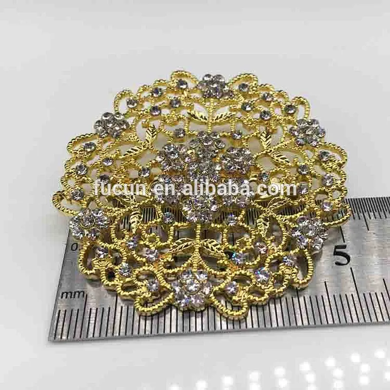 Factory wholesale hot sale gold jewelry crystal bridal wedding rhinestone brooch