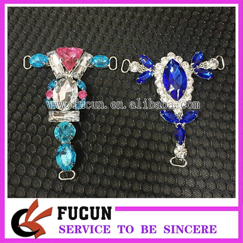 Fashion colorful rhinestone acrylic shoelace charm shoe accessories for ladies summer sandals