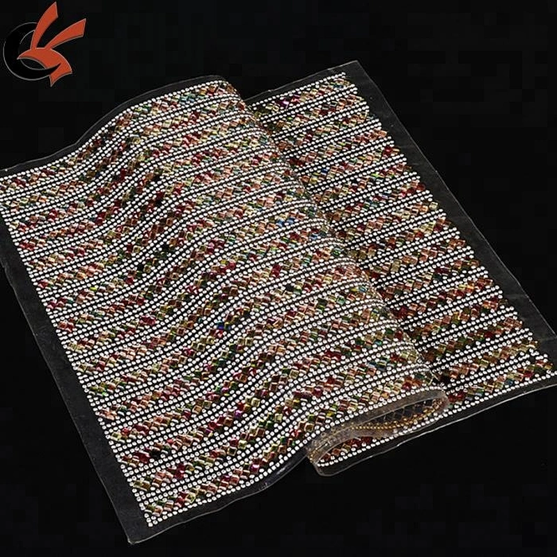 2018 High Quality Hot Fix Resin Rhinestone Mesh Trimming