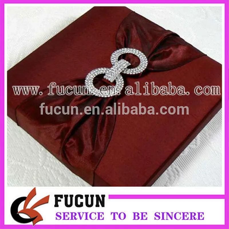 silk pair rhinestone buckles for wedding box