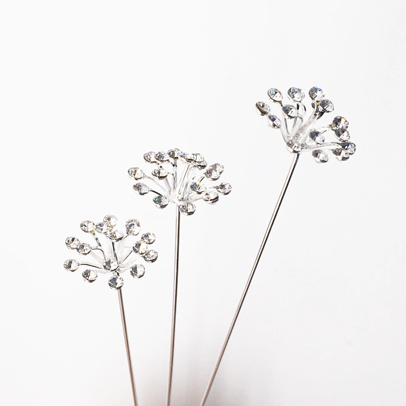 Exquisite flower stick rhinestone explosion brooch for wedding bouquet decoration