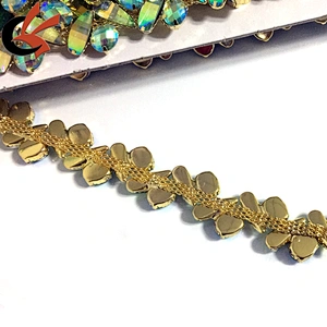 Shining Carnival decoration Green AB crystal rhinestone chain trimming