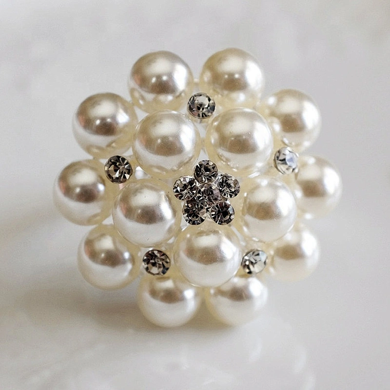 make decorative ivory white pearl flower napkin holder ring