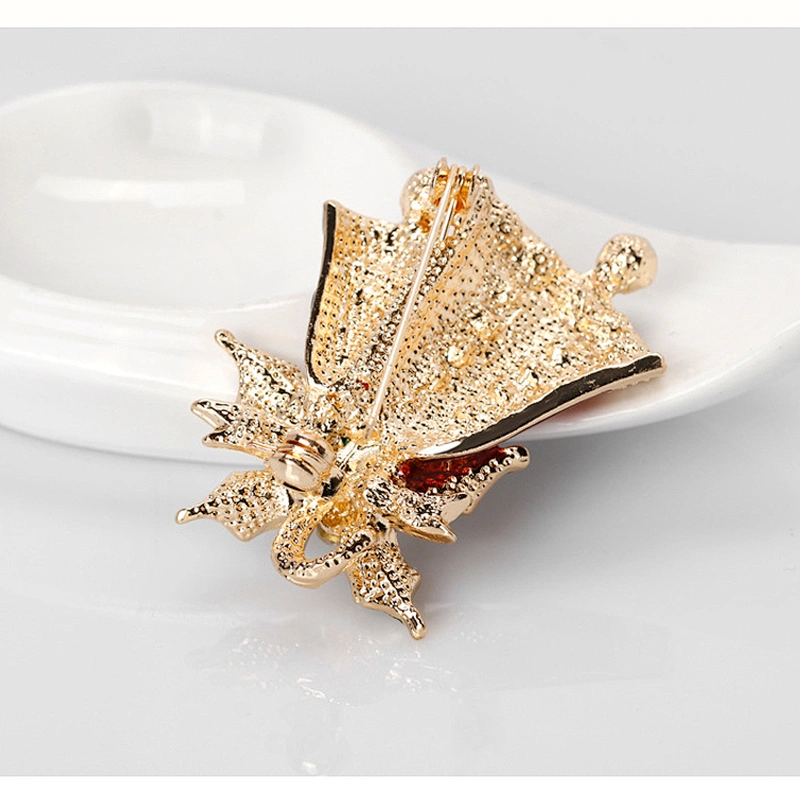 New arrival flashing christmas brooch bell shape rhinestone brooch pin decoration