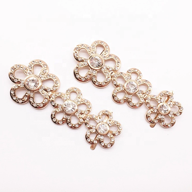 Factory direct wholesale antique metal flower shoe buckle for decoration