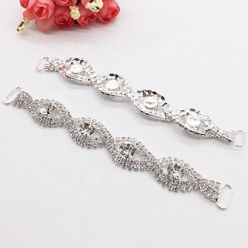 Hot Sale Fashion Swimwear Using Crystal Rhinestone Eye Shaped Bikini Connectors