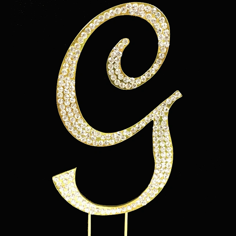 A to Z Rhinestone Monogram Wedding Jewelry Letter Initial Alphabet Cake Topper
