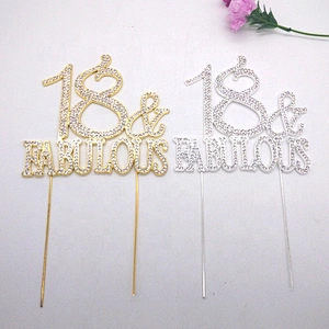 18 Birthday party rhinestone 18&FABULOUS cake topper cake decoration