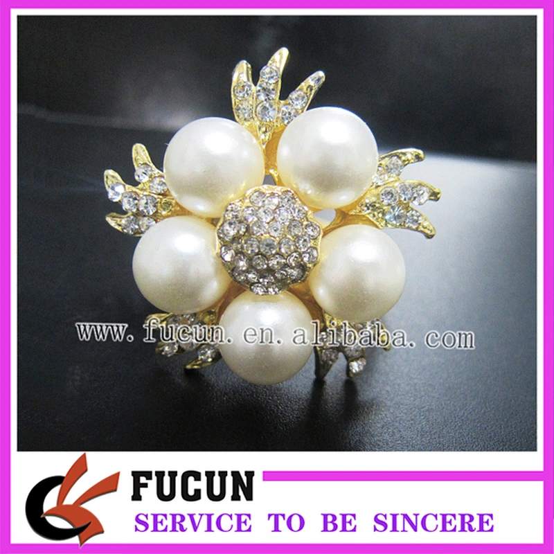 Chinese Hotel Wedding Table Plate Decorative Accessories Jeweled Pearls Napkin Ring