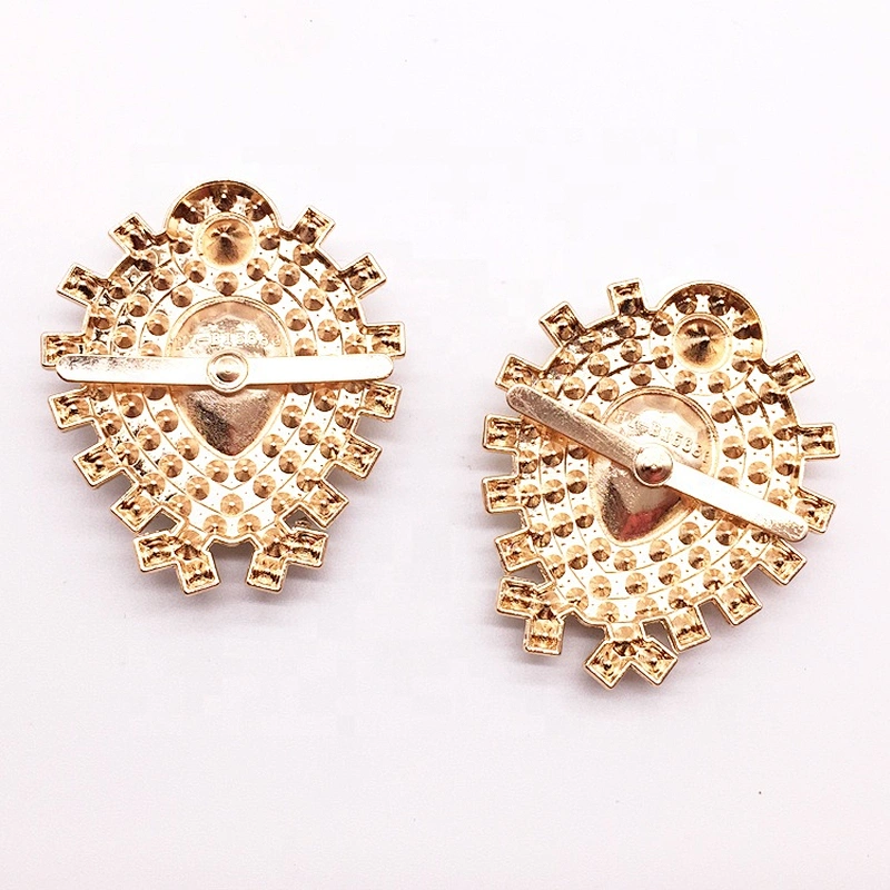 Factory shoe accessories decoration rhinestone light metal material crystal shoe ornament buckle