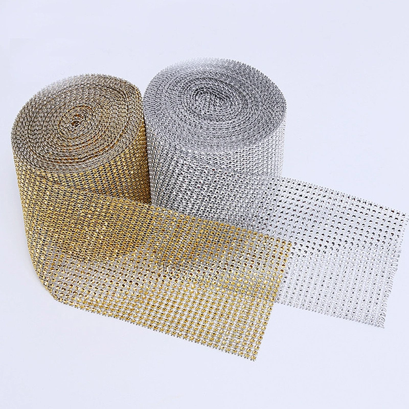 Silver and gold 24 rows plastic empty mesh wrap trimming for wedding accessories decorative