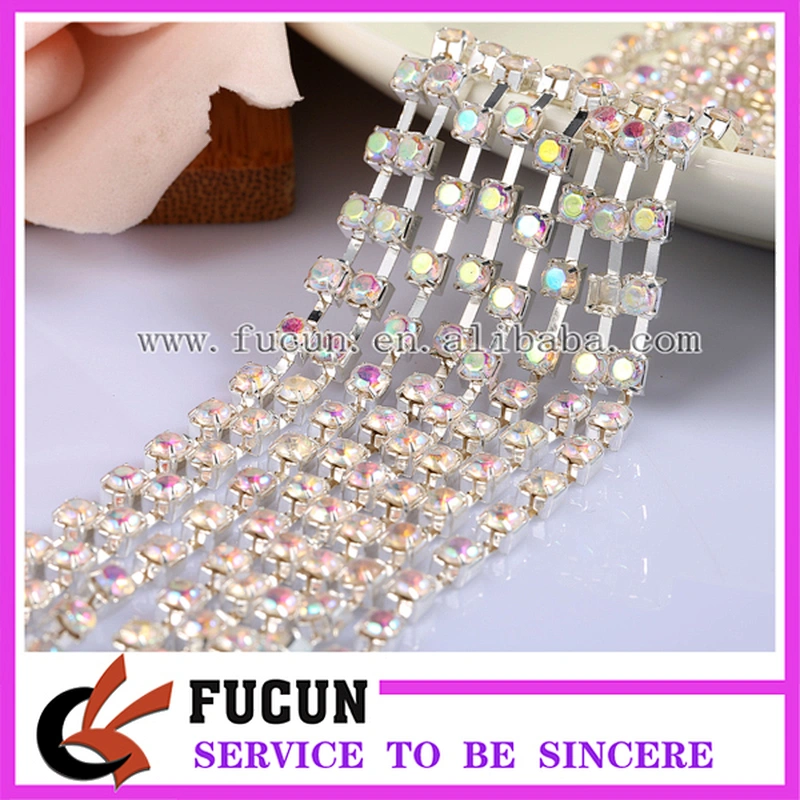 hot sale strass roll rhinestone loose cup chain rhinestone ab crystal roll chain