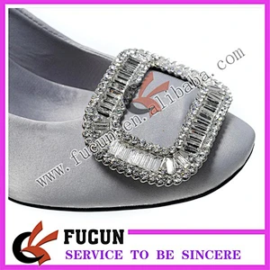 Wholesale Ladies Flat Shoe Decorative Rhinestone Classic Metal Shoe Buckles