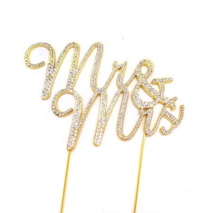 sparkling rhinestone silver Mr & Mrs Bride and Groom Wedding Cake Topper