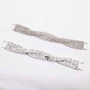 Women latest model fashion twisty design swimming wear rhinestone connector