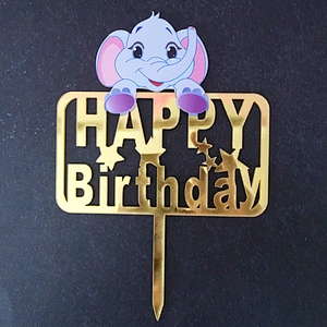 China birthday party items decoration unique painting acrylic rainbow cake topper