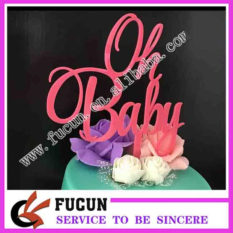 Personalized Acrylic Traditional Design Decoration Oh baby acrylic cake topper cake pick