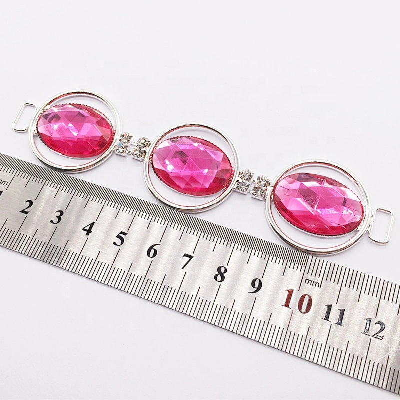 12cm Crystal Red Diamond Acrylic Neck Rhinestone Connector For Sandbeach Bikinis