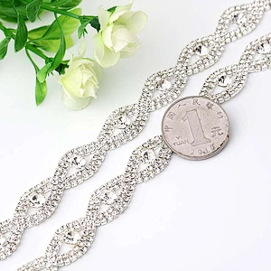China factory crystal decoration bridal glass rhinestone trim chain for fashion jewelry decoration