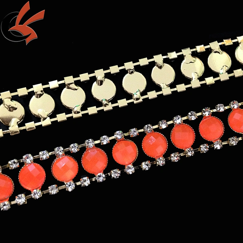 Carnival Orange Gold Rhinestone chain trimming