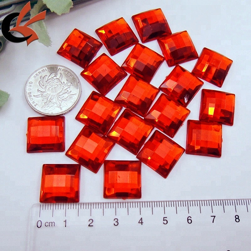 12mm Square Flatback Gems Crystal  Acrylic Rhinestone