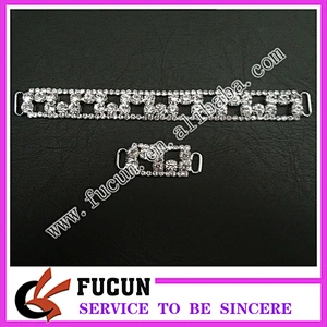 wholesale rhinestone diamante bikini connectors mini buckles