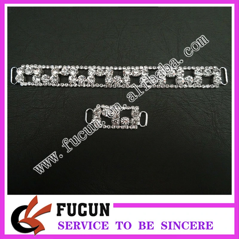wholesale rhinestone diamante bikini connectors mini buckles