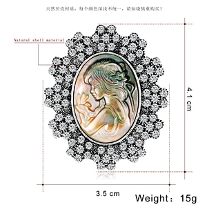 China Wholesale Vintage Style Cameo Lady Brooch Antique Silver Brooch New!!!