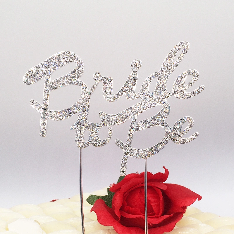 high quality wedding occasion bride to be rhinestone wedding cake toppers for bride