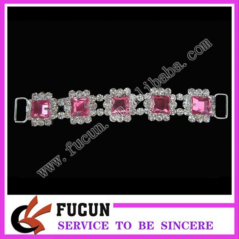 NEW NPC 2 piece Crystal Clear Square Rhinestone Bikini Back Connector