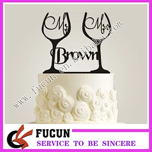 Acrylic Goold Glitter Mr & Mrs Engagement Wedding Cake Topper