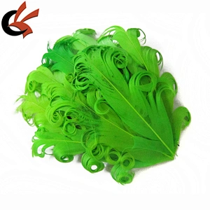 Wholesale Neon green Curly Nagorie Feather Pads for hairbands
