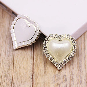 NEW 22*20mm pearl rhinestone buttons for flower center embellishment or hair bow craft DIY
