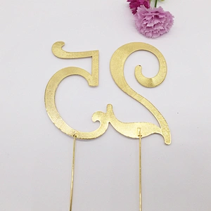 Gold Diamante Monogram Number Cake Accessories Rhinestone Numbers Cake Topper for Anniversary Party