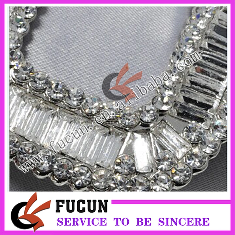 Wholesale Ladies Flat Shoe Decorative Rhinestone Classic Metal Shoe Buckles