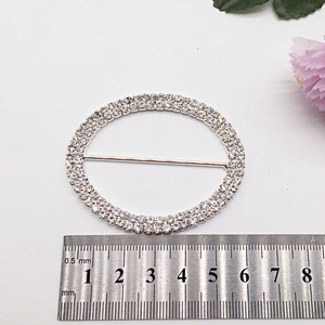 Customise Scarf Ring Oval Design Shape Rhinestone Ribbon Slider Buckle