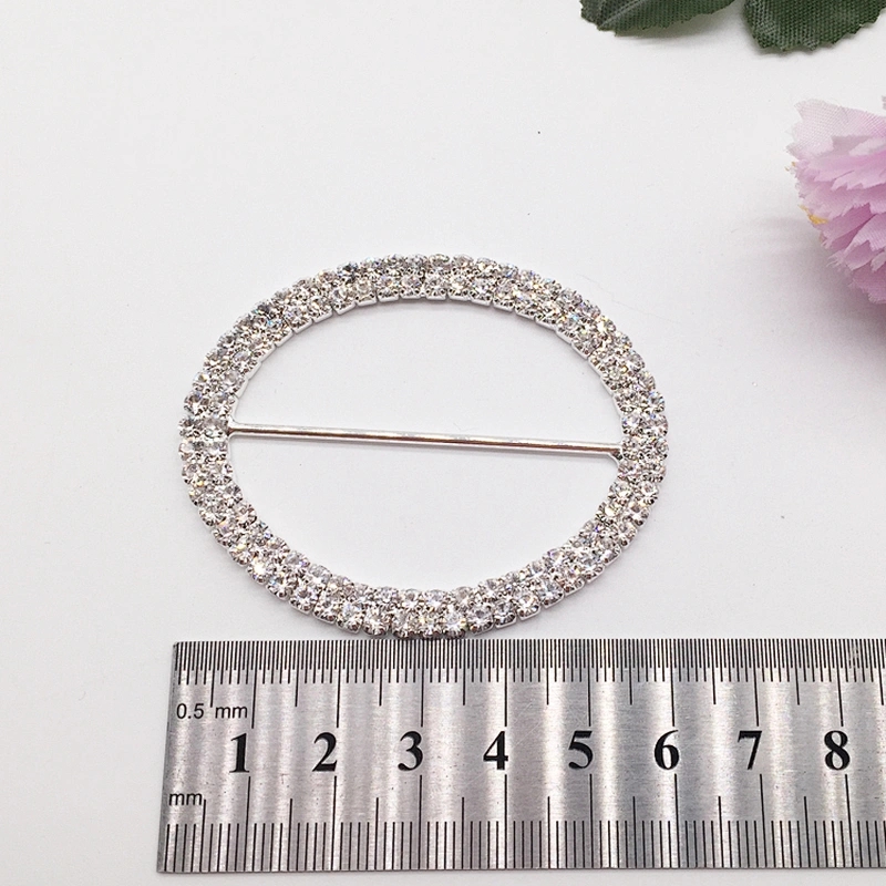 Customise Scarf Ring Oval Design Shape Rhinestone Ribbon Slider Buckle