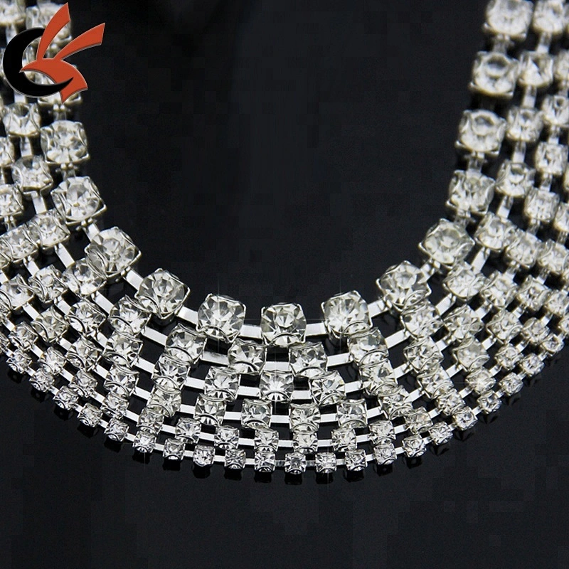 wedding cake decoration rose gold plating wholesale glass rhinestone chain