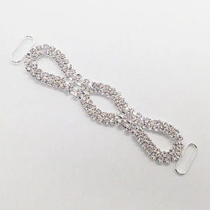 Hot Sale Wholesale Decorative Silver Rhinestone Bikini Connector for Swimsuit