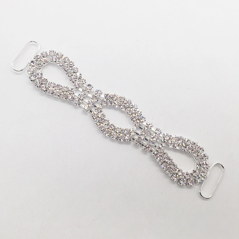 Hot Sale Wholesale Decorative Silver Rhinestone Bikini Connector for Swimsuit