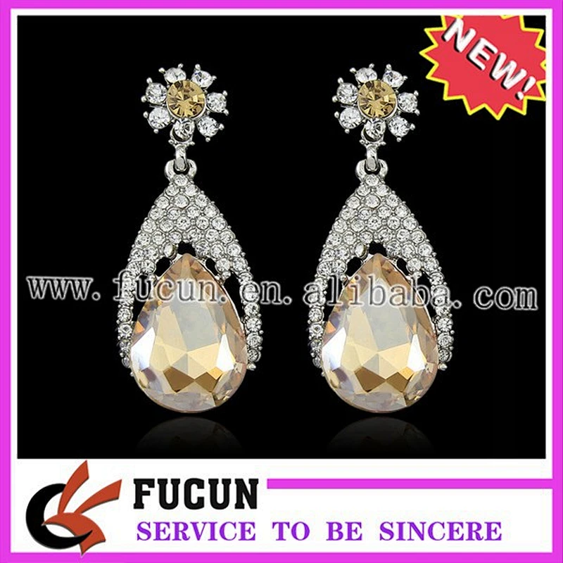 Vintage Style Rhinestone Wedding Teardrop Earrings