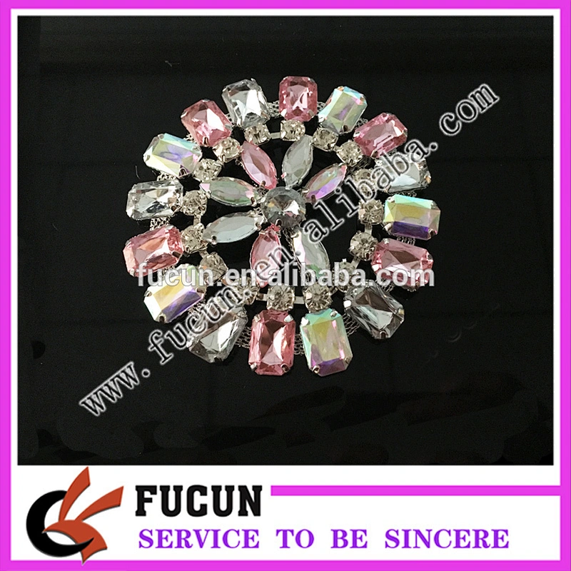 Colorful rhinestone, acrylic ,gem wedding anniversary ,party Vintage jewelry large brooch