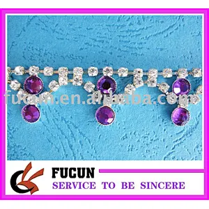 rhinestone flower trimming chain banding decorations for wedding dresses wholesale