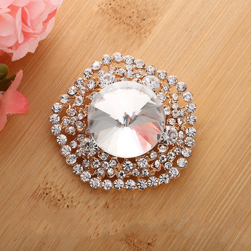 47mm wedding celebration invitation decoration crystal rhinestone brooch jewelry