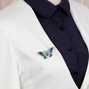 Fashion High Quality Oil Drip Rhinestone Butterfly Brooch
