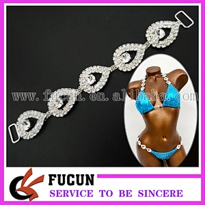 wholesale Rhinestone Fitness Competition Bikini Suit Rhinestone Bikini connectors