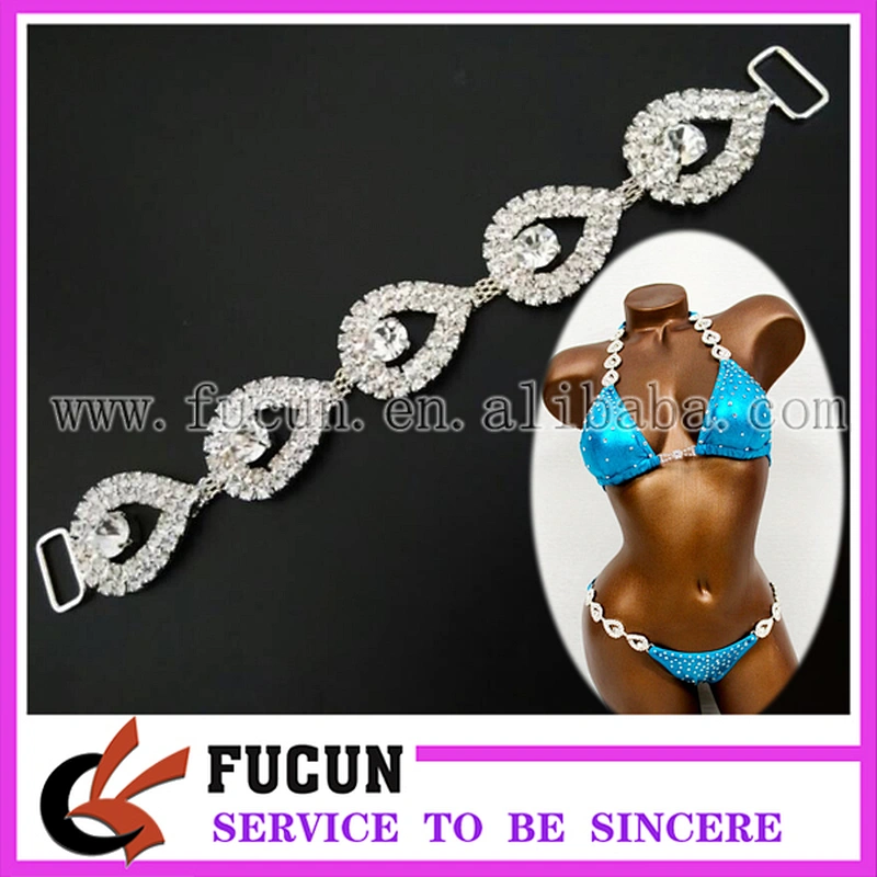 wholesale Rhinestone Fitness Competition Bikini Suit Rhinestone Bikini connectors