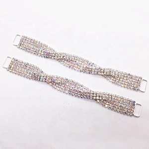Women latest model fashion twisty design swimming wear rhinestone connector